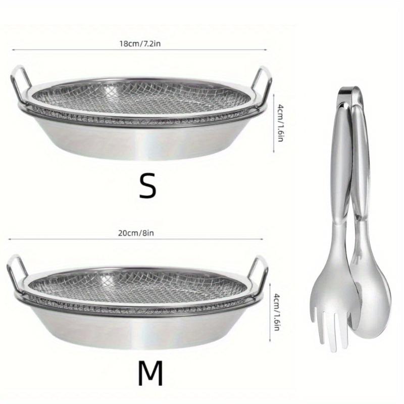 Premium Stainless Steel Oil Strainer with Tray Frying Net Sieve Food Drainer and Clip for Air Fryer BBQ and French Fries Filter