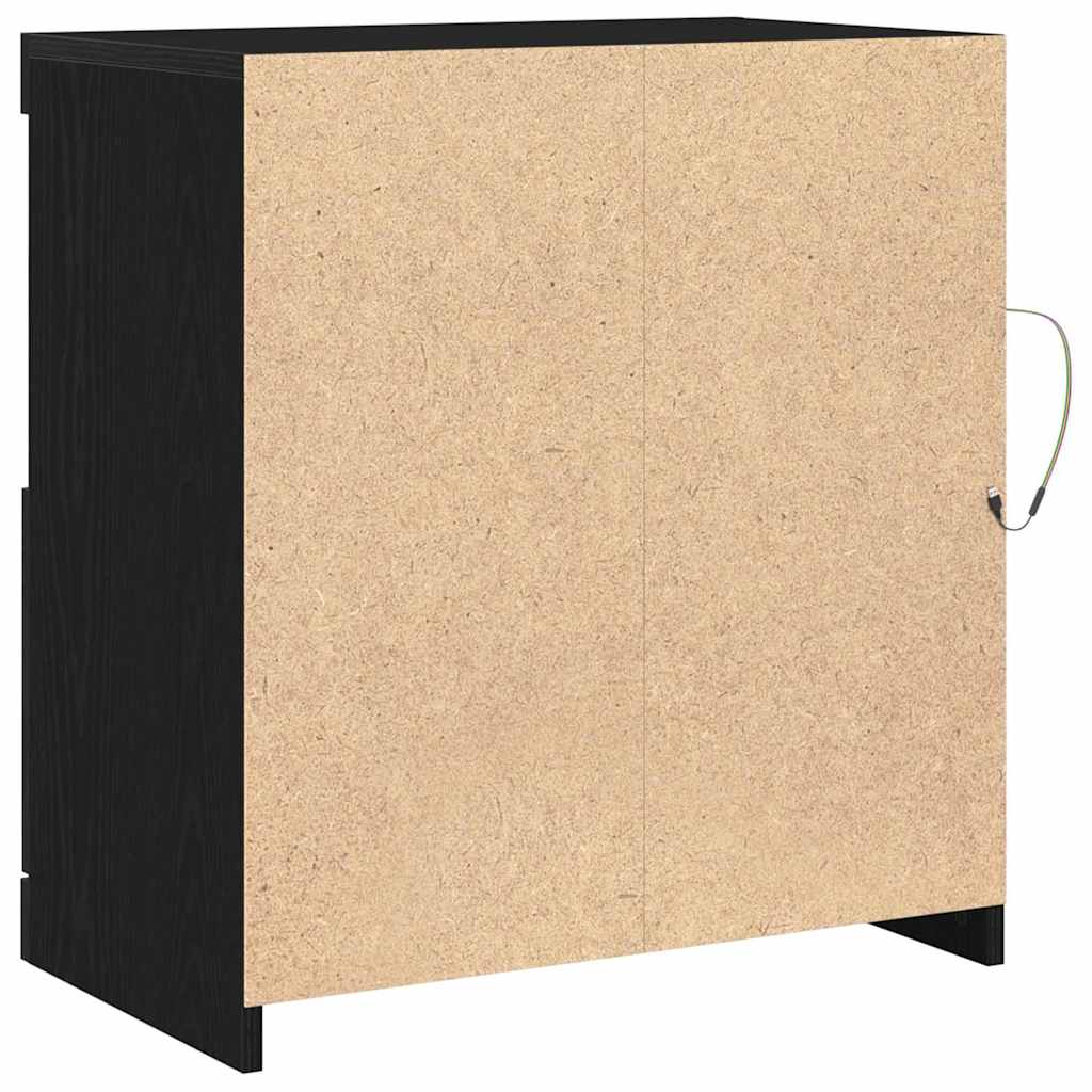 LED Sideboard Black 60.5 x 37 x 67 cm Particleboard