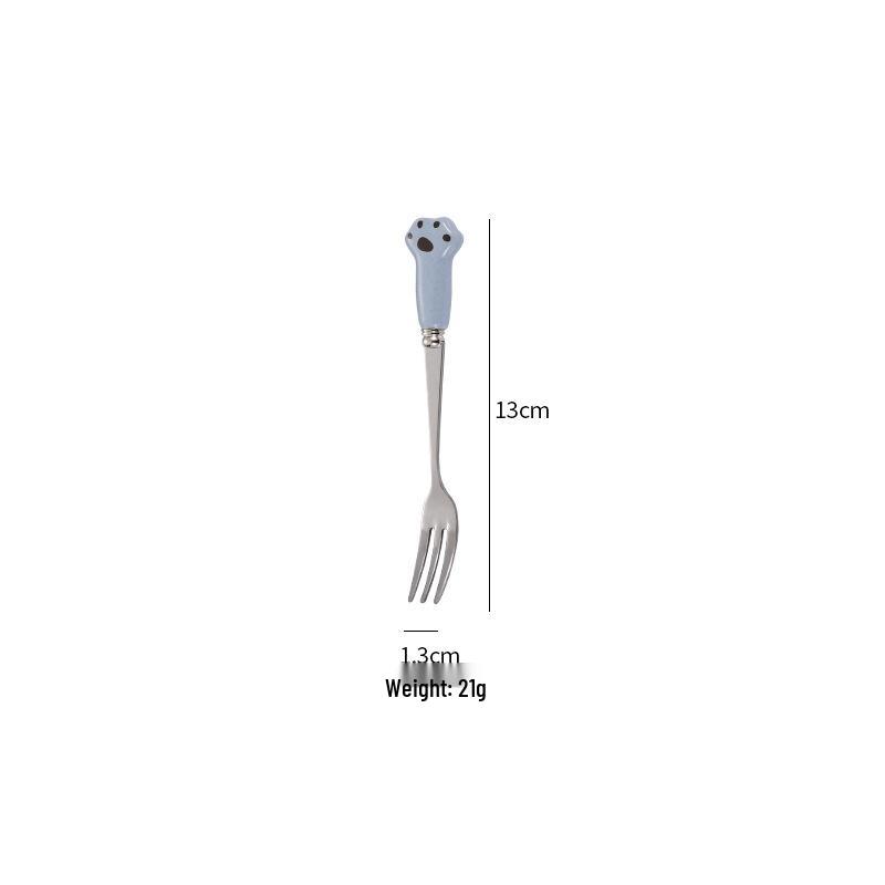 Cartoon Children's Stainless Steel Long Handle Spoon & Fork Set