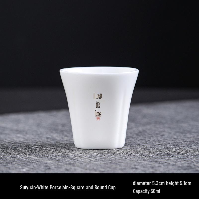 Kung Fu White Porcelain Tea Set: Ceramic Mutton Fat Jade Master Cup & Teacups Gift