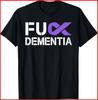 F Dementia Awareness Gift Purple Ribbon Support Warrior Black T-Shirt S-5XL
