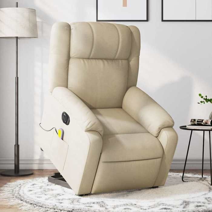 VidaXL Fauteuil Inclinable de Massage Électrique, Chaise de Relaxation avec Dossier et Repose-pied Réglables, Siège de Salon 3205247
