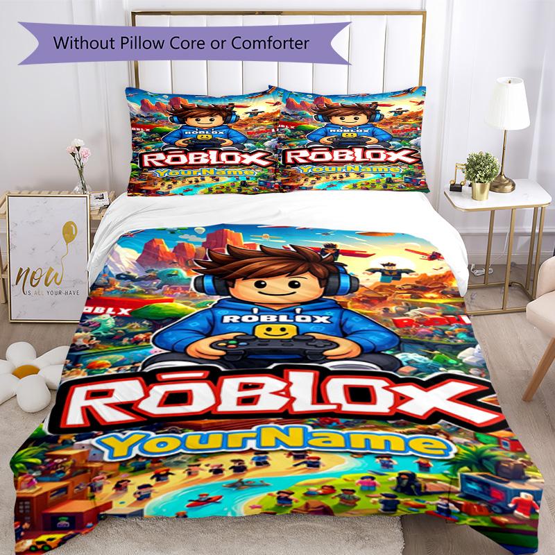 Roblox 324 Customize Your Name Bedding Set Breathable Duvet Cover with Pillowcases Home Decoration Birthday Gift