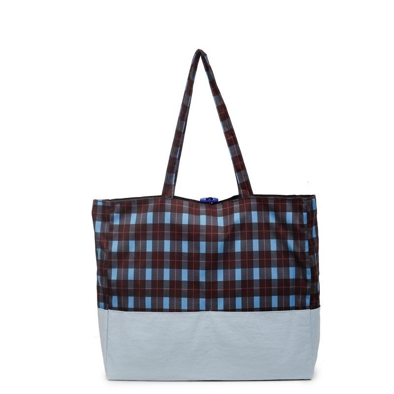 Large capacity lightweight cloth bag women's new retro plaid tote bag autumn and winter commuter casual shoulder bag