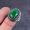 Emerald(Simulated) Gemstone Handmade 925 Sterling Silver Jewelry Ring S.7 y5J26