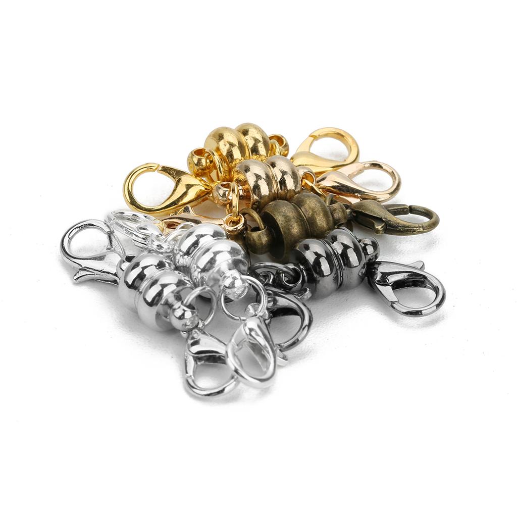 10pcs Copper Magnetic Clasps With Lobster Clasps Connectors For Jewelry Making DIY Necklaces Bracelets Clasp Hooks Accessories