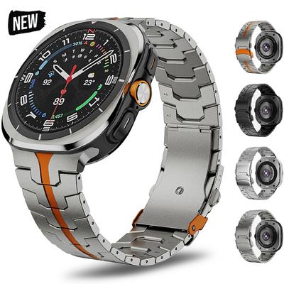 Titanium Orange Metal Band For Samsung Galaxy Watch Ultra 47mm 2025 Stainless Steel Metal Bracelet For GALAXY Ultra 7 47MM Strap