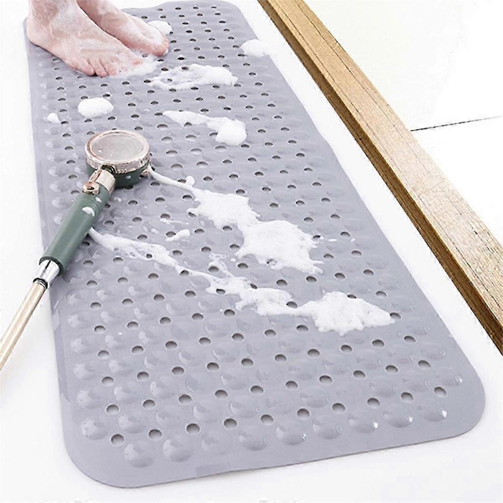 Anti-Slip Bathtub Mat with Drain Holes, Suction Cups - Machine Washable, Bathroom Shower Carpet Non-