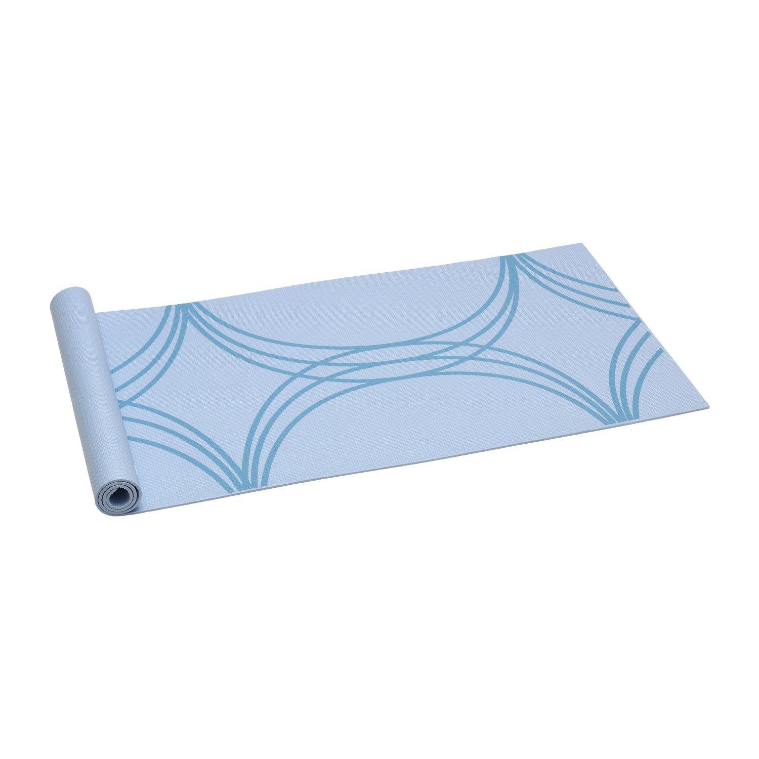 

IRONMAN CLUB Printed Yoga 6mm with Elastic Bands Mat, Thick, Blue, IMC-165B, синий