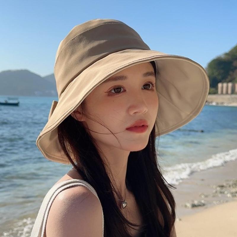Spring and Summer Women's New Bowknot Fisherman Hat Suitable for Outdoor Travel Multi-Function Sunshade Cap and Sunscreen Cap