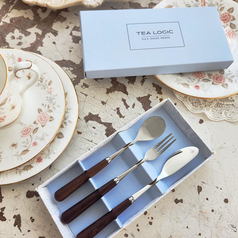 Ebony Dessert Luxury Cutlery 3-Piece Gift Set