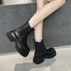 Autumn Thick Soled Short Boots for Women 2026 New Versatile British Style Chelsea Chimney Boots Black Short Boots