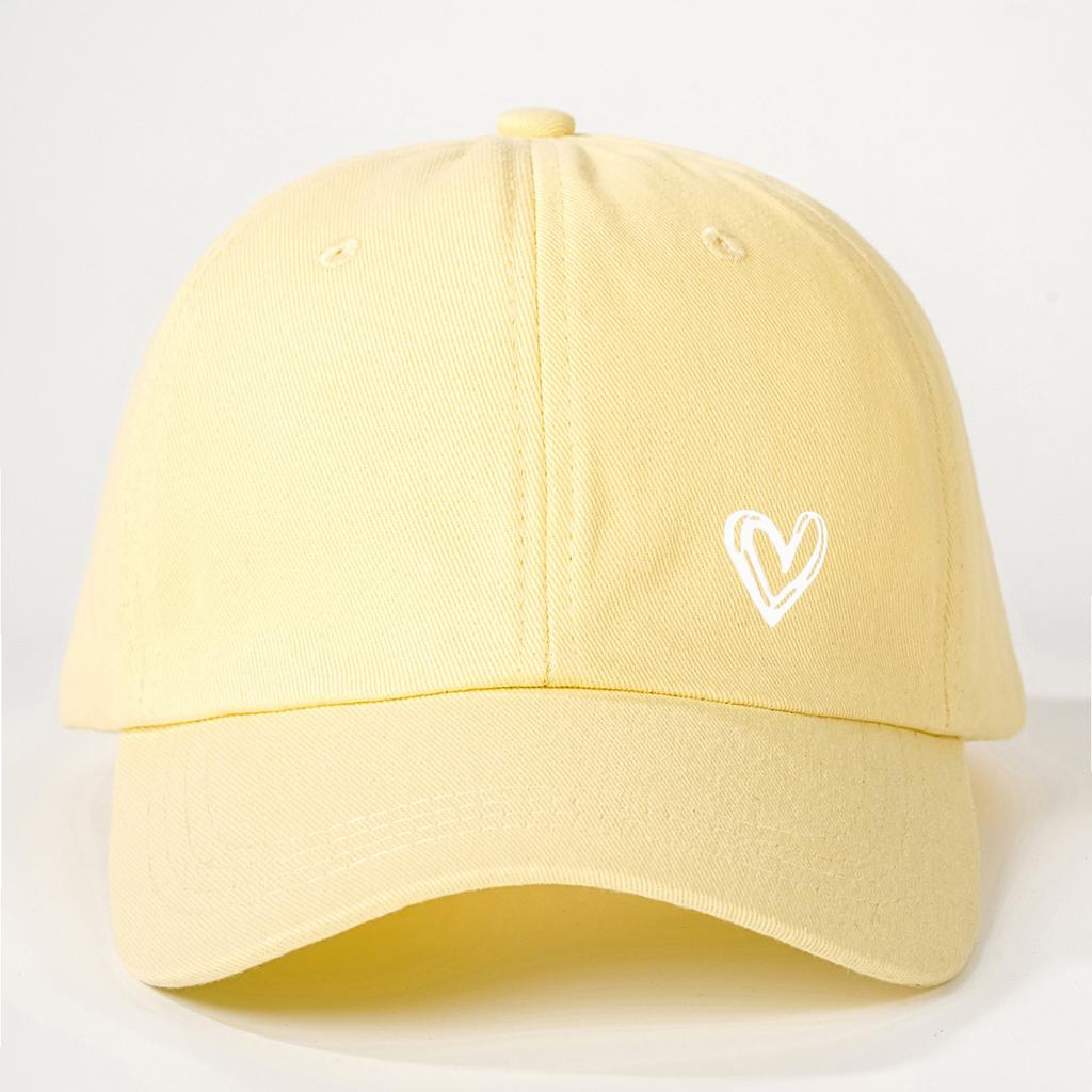 Solid color love printed baseball cap for both men and women, suitable for casual and versatile travel, sun protection, and gath