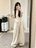 Trend ootd wear fashion college style suit women's summer  new casual short-sleeved wide-leg pants two-piece set