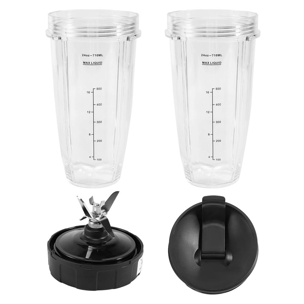 For Ninja Replacement Parts 7 Fins Extractor Blades and 24OZ Ninja Blender Cup with Sealing Lid,for Nutri Ninja Auto IQ