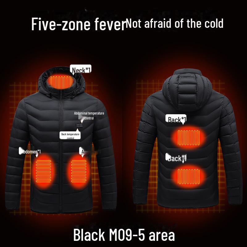 USB-Powered Heated Winter Jacket with Detachable Hood - Smart Temperature Control