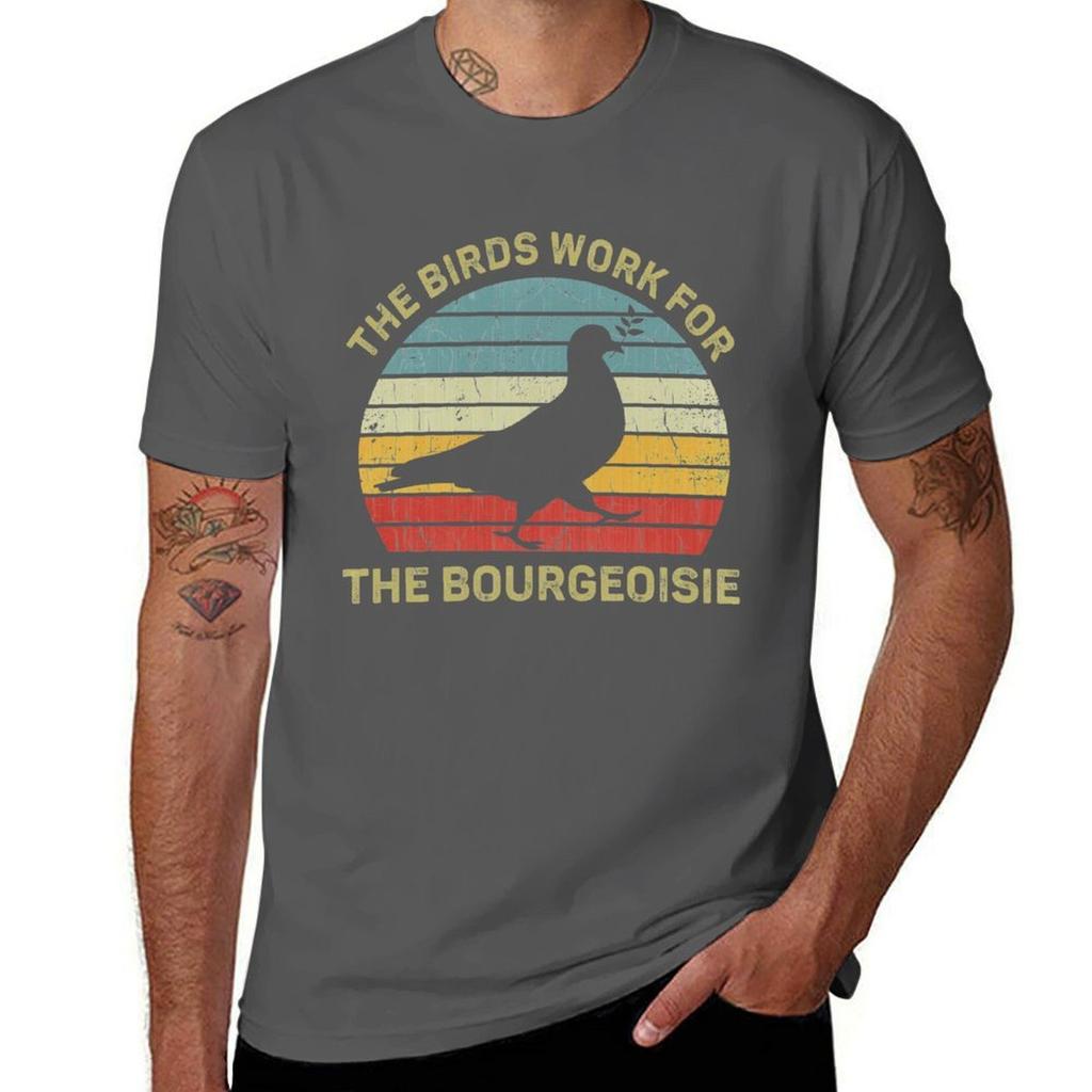The Birds Work for the Bourgeoisie TShirt Plus Size Summer Short Sleeve TShirt