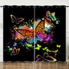Curtain Butterfly Dark Curtain 3D Digital Printing Sunshade Bedroom No Punching