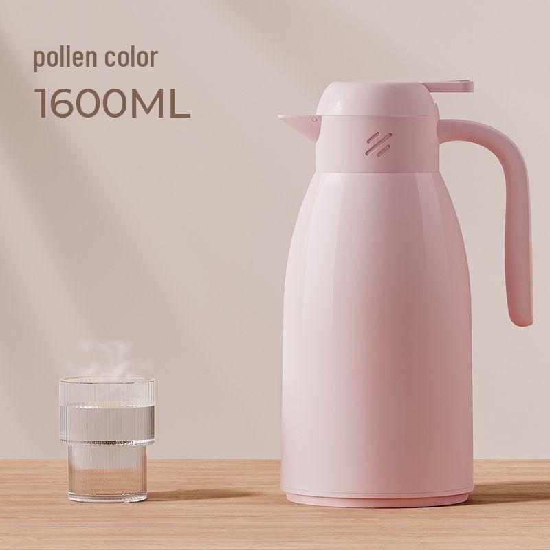 Press-Type Thermos Flask: Compact Glass-Lined Water Bottle with Hour-Long Insulation, Convenient Home Delivery.