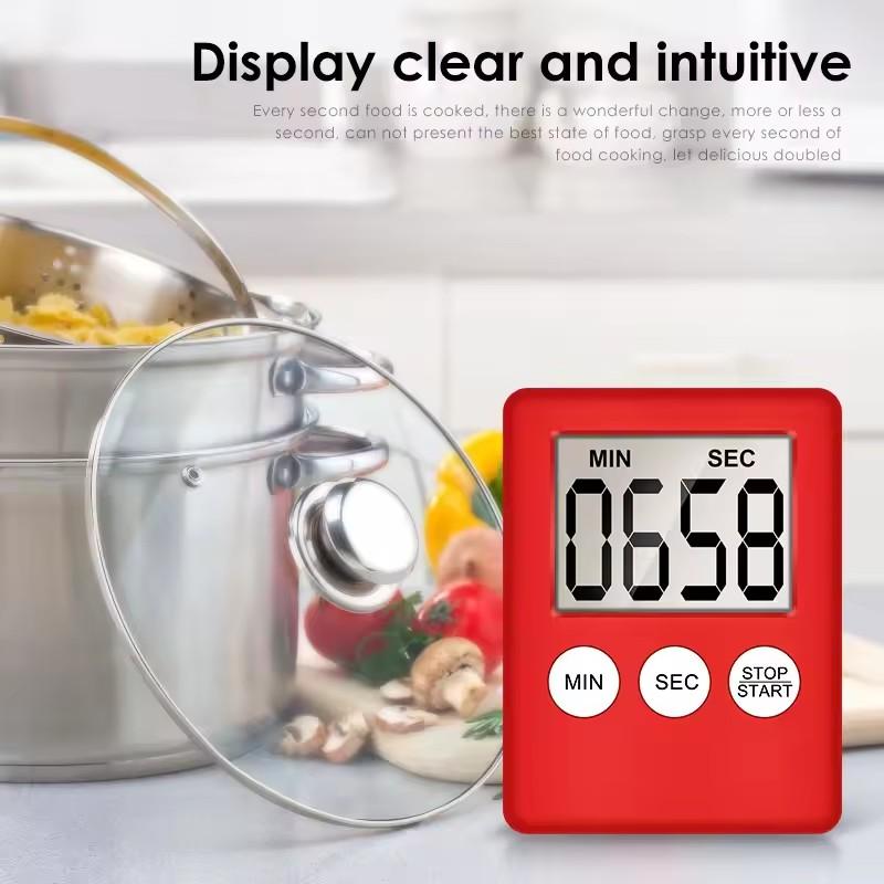 Timer Magnetic Sleep Stopwatch Kitchen Cooking Digital LED Display Minute Second Count Up Countdown Countup Boiling Eggs Timer