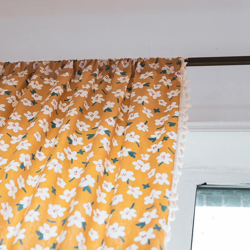Curtain Finished Printing Pastoral Small Fresh Floral Children'S Room Decoration Small Window Short Curtain