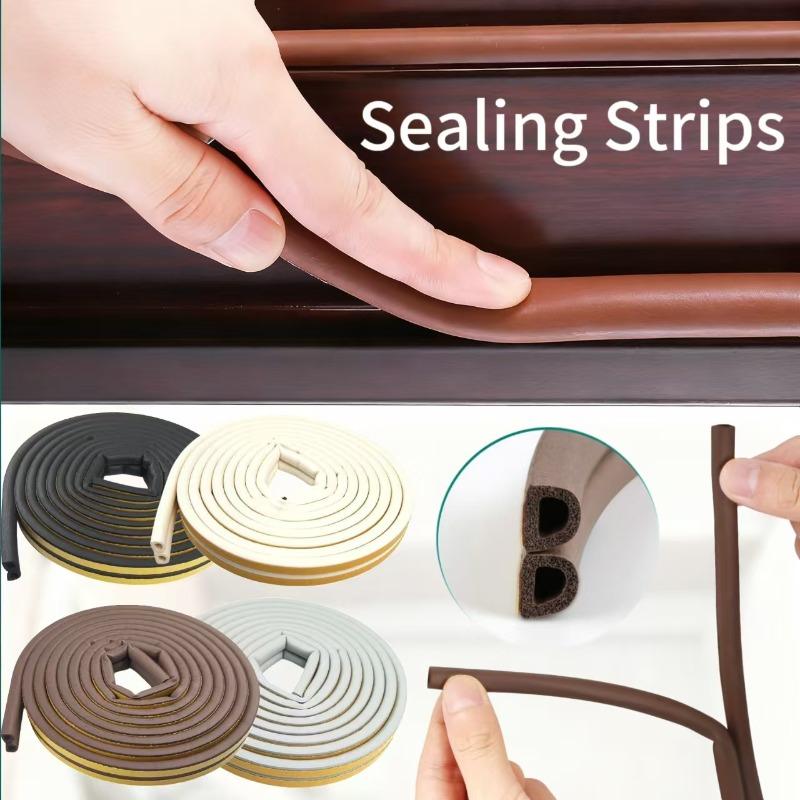 5m/10m D Shape Window Seal Strip 4 Colors Self-adhesive Rubber Weather Stripping Door Windproof Insulation Noise Tapes