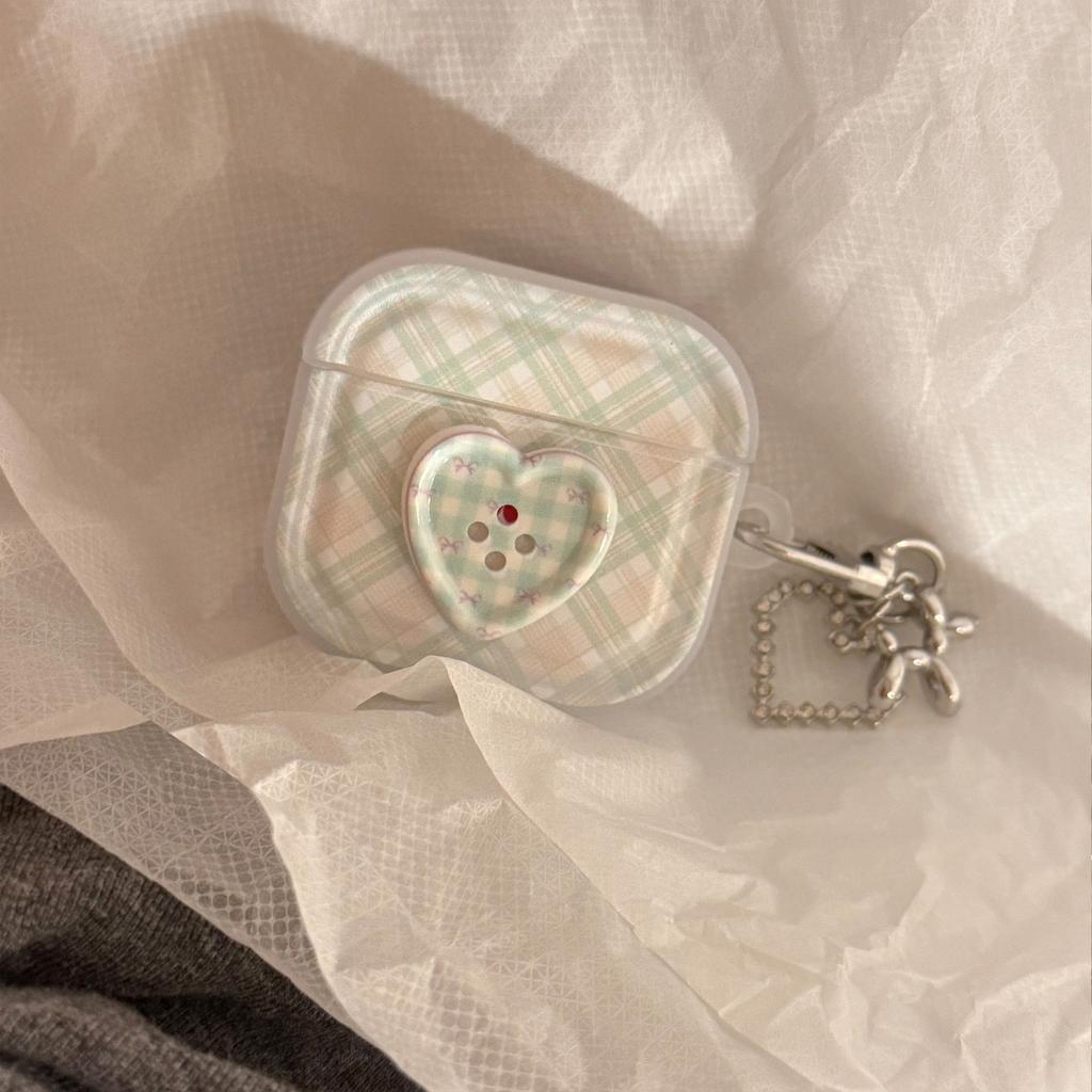 3D Green Checkered Button AirPods Pro 2 Case