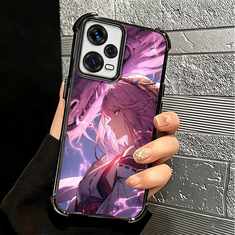 Genshin Impact Yae Miko Plating Phone Case For Xiaomi Redmi Note 14 15 Pro Plus 13 12 11 11S 11T 10 9S 9 5G Anti-Fall Airabag Co