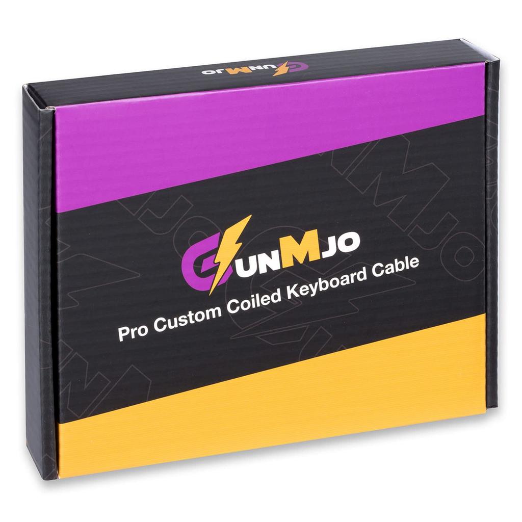 GUNMJO Starlight Coil Keyboard Cable for Gaming Mechanical Keyboard Cable with Detachable Metal to Blue with Gold Aviator Connector USB-C Keyboards,