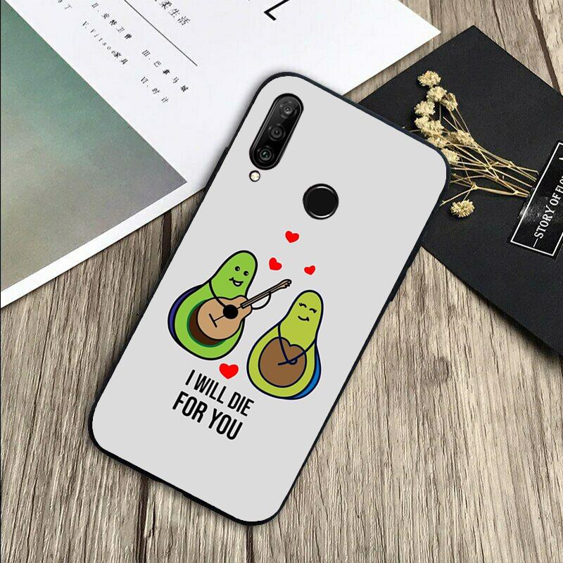 Cute Cartoon Avocado Fitness For Huawei Nova 8i 11i 12i 12s 9 10 SE Y60 Y70 Y90 Y72 Y73 Y61 Y91 P60 Pro P30 P40 Lite Case