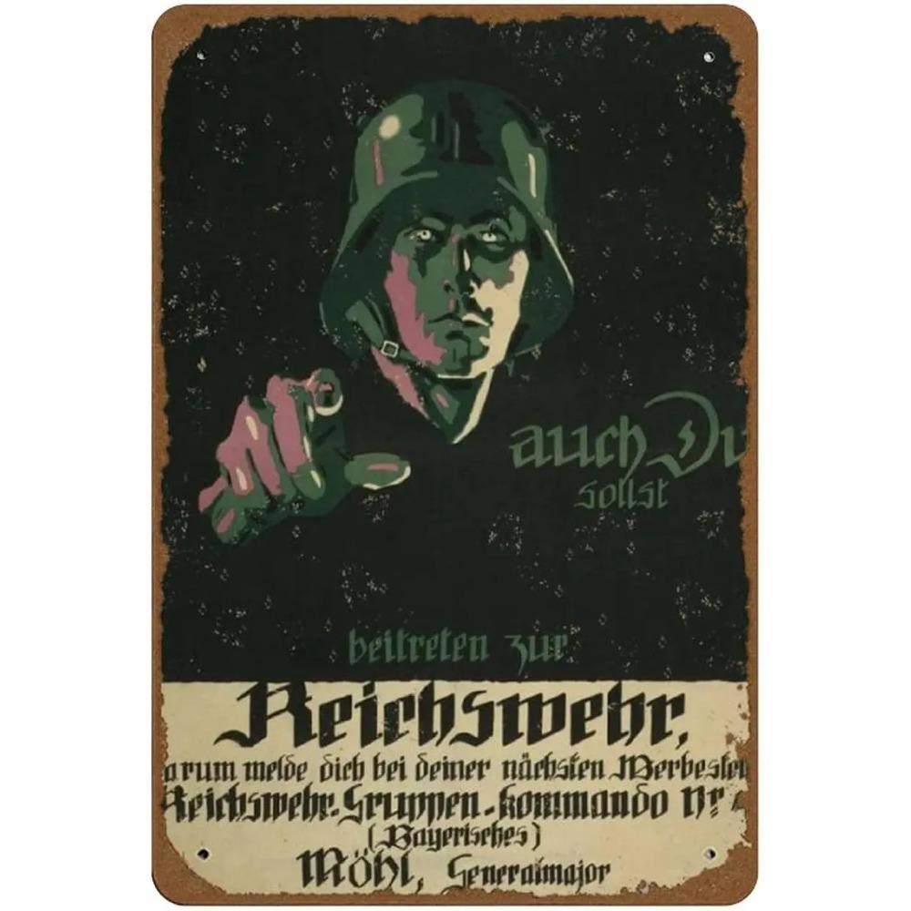 

WW2GarageSign Враг видит твой свет Немецкая светомаскировка Вторая мировая война Металлическая табличка - Классический декор для гаража Жестяной постер 20x30cm（7.8x11.8inch）