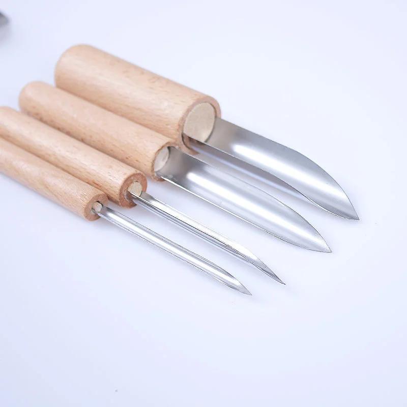 4Pcs Pottery Clay Hole Puncher Stainless Steel Ceramic Cutting Punching Modeling Sculpture Tool Polymer Wax Clay Tools