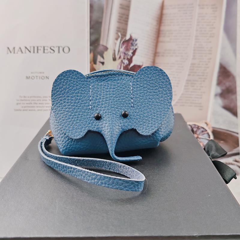Pu Leather Elephant Money Bag Women Coin Purse With Key Ring Multifunctional Zipper Storage Bags Key Case