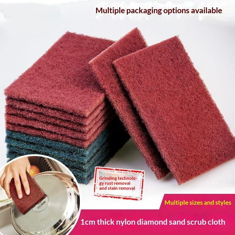 5Pcs Abrasive Hand Scouring Pad Abrasive Sponge Scourer Pads Polishing Cleaning Tools Square Nylon Scouring Pad