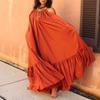 Maxi Dress Backless Casual Floor-length Solid Color Big Swing Strap Pocket Sling Dress for Beach