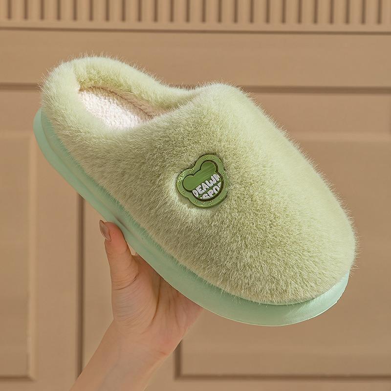 Cotton Slippers Women's Autumn and Winter New Indoor Home Non-slip Household Couple Outer Wool Slippers Men's