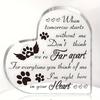 2D Flat Heart-Shaped Acrylic Pet Memorial Desktop Decoration, Home Decor Plaque Hanging Wall Art Decorative Garden Decoration for Room Door Signs Hang