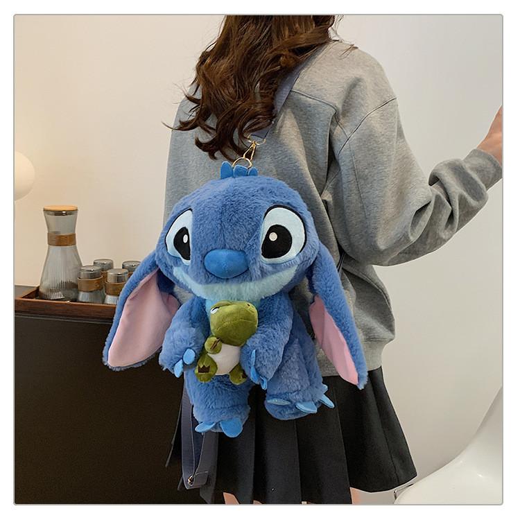 Lilo Stitch Plys Tegneserie Rygsæk Til Piger Med Lynlås Og Lomme Til Afslappet Rejse