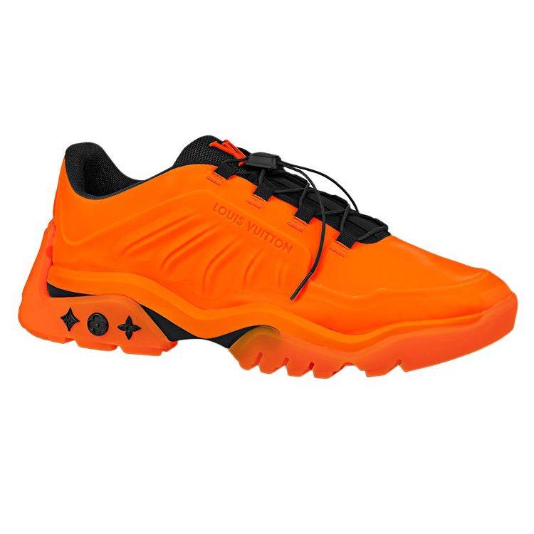 Louis Vuitton Millenium Leather Trendy Low Top Casual Shoes Men's Orange 1A9910
