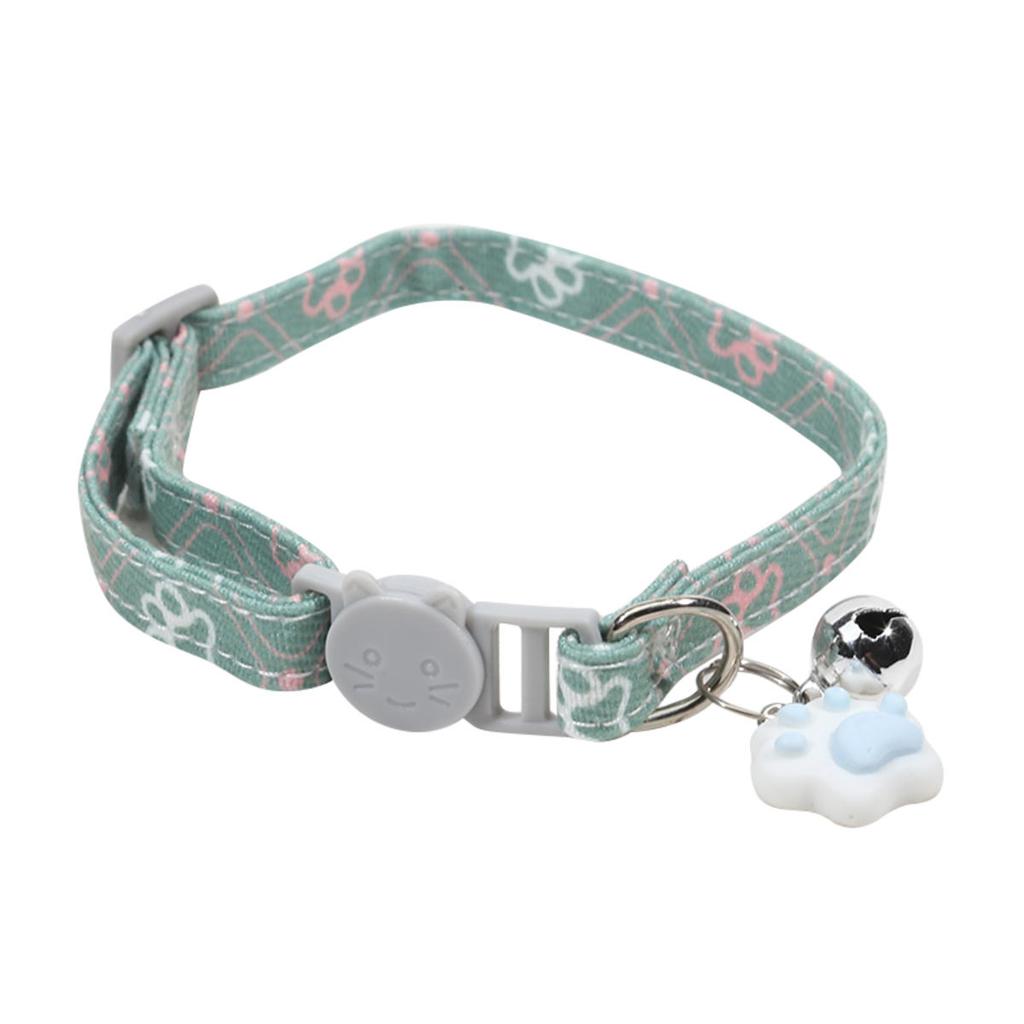 Cute Neck Pet Collar with Bell for Small Dogs Puppy Kitten Stuff Things Accessories Adjustable Footprint Cat Breakaway Collar