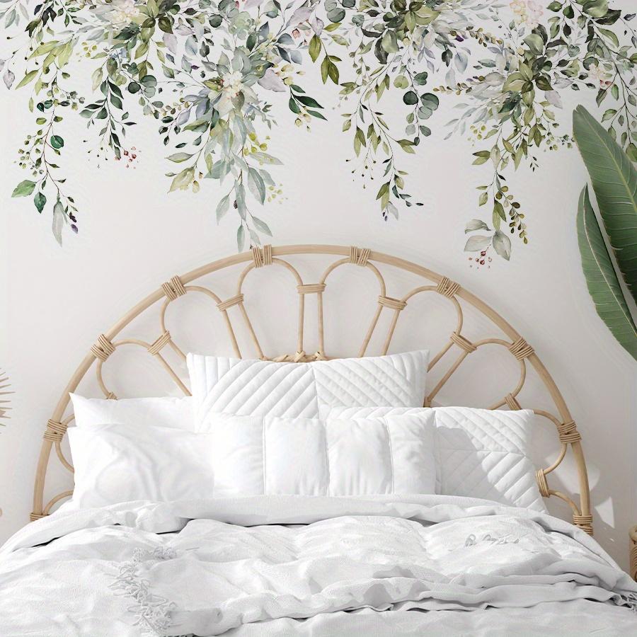 2pcs Watercolor Vine Wall Stickers Removable Self-Adhesive Vinyl Decal For Home Decor Greenery Art Nursery Or Bedroom Decoration