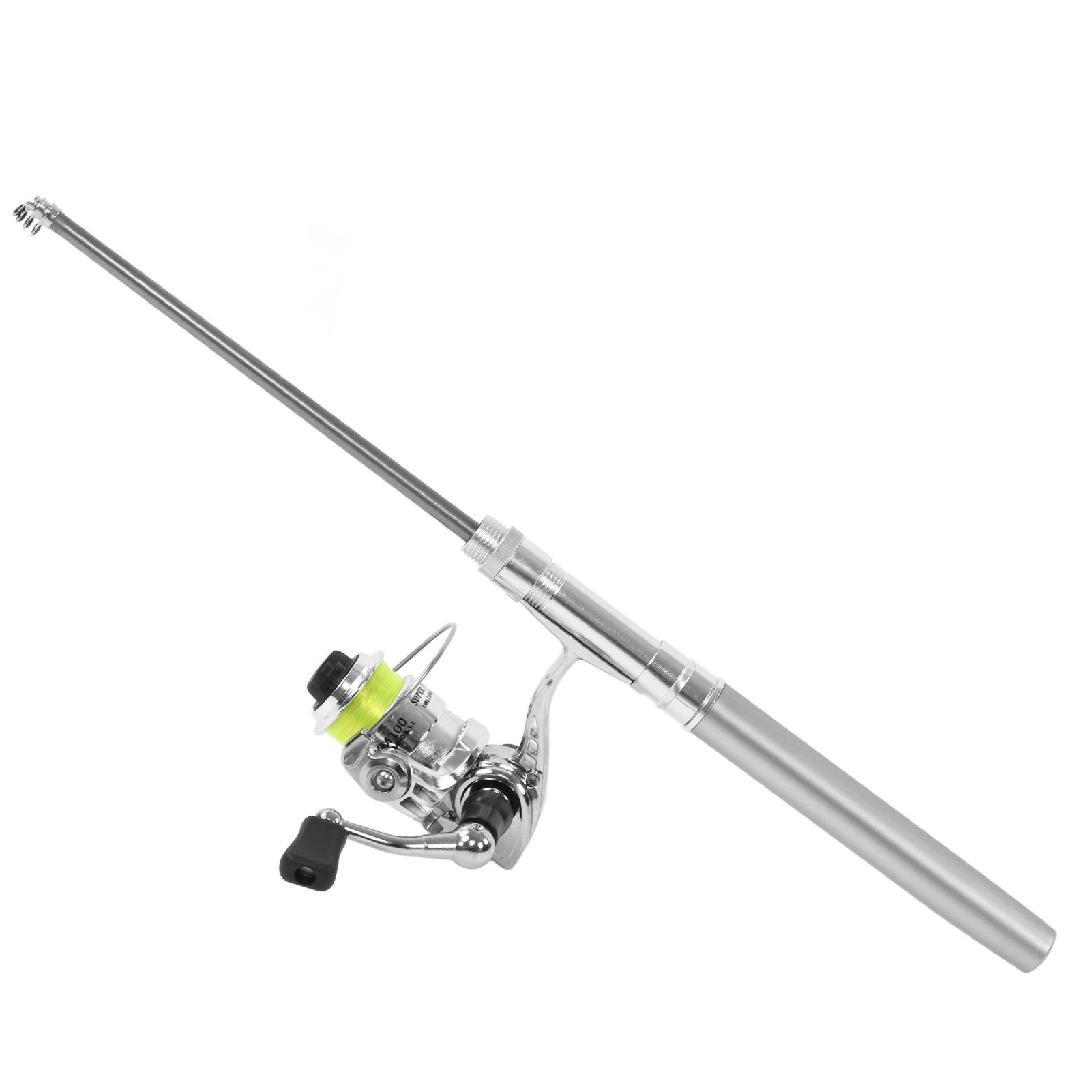 Portable   Pen Shape Fishing Rod Pole   Retractable Fishing Rod with Reel Wheel