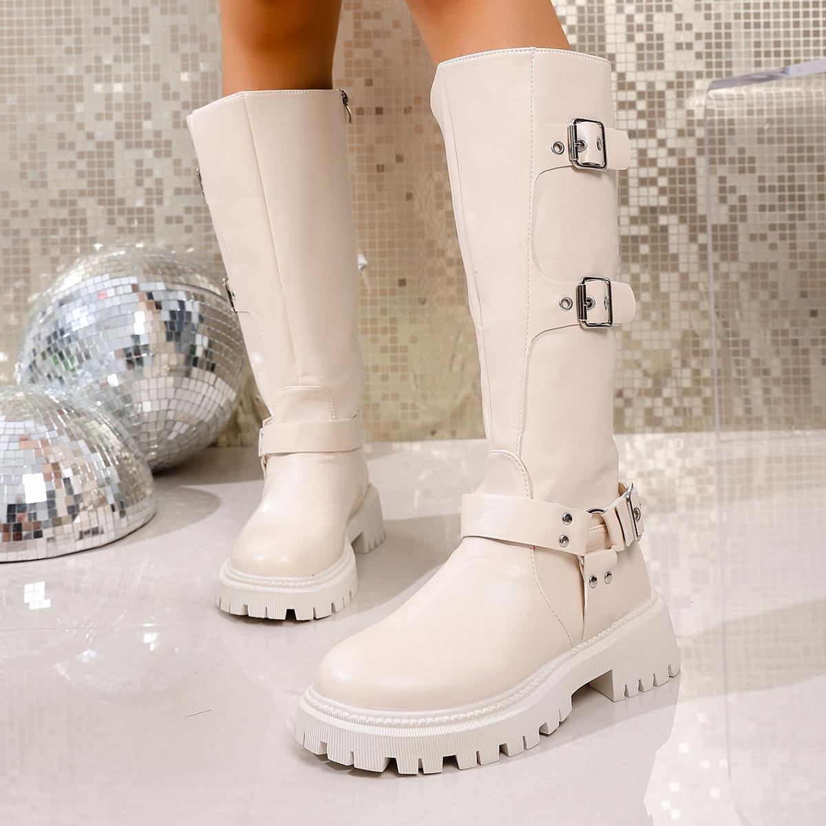 2026 Новые Весенние и Осенние Длинные Сапоги До Колена 43