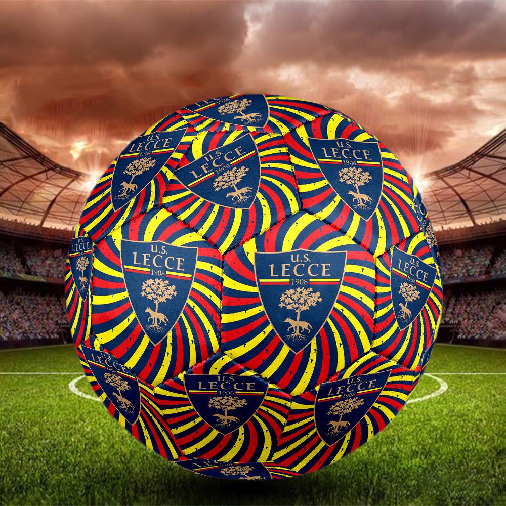 Unione Sportiva Lecce Pallone da Calcetto Indoor Taglia 5 Colorato Per Tutte le Età Cucito a Macchina PVC Pronto per la Competizione Resistente Alto Rimbalzo