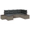 Garden Sofa Set with Cushions and Storage 6 Pcs Grey Poly Rattan