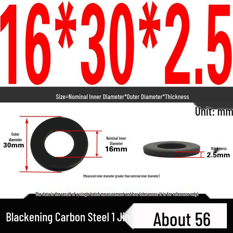 Blackened Thickened Oversized Metal Washer