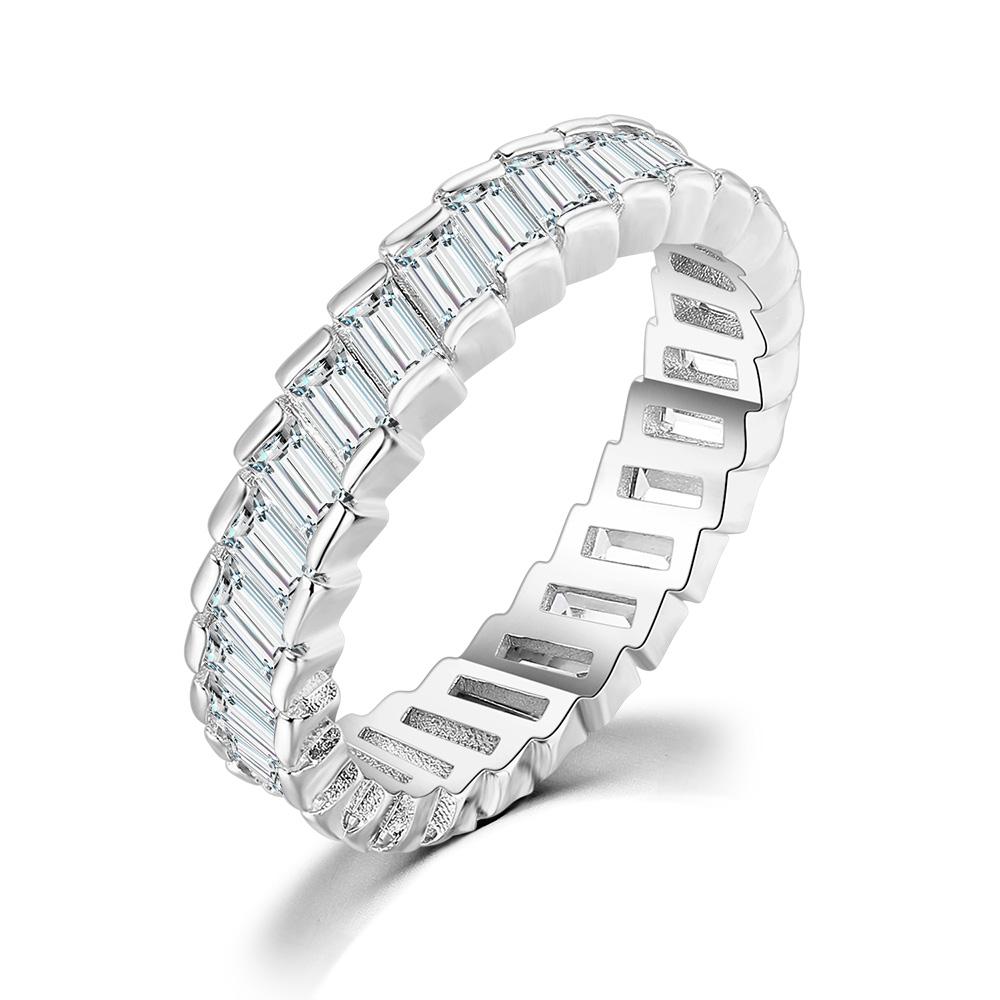 Schicke strahlende kubanische Gliederkettenringe für Damen Ice Out Mikro-Pavé Zirkonia Tennisring Modeschmuck Hiphop Rock Schmuck