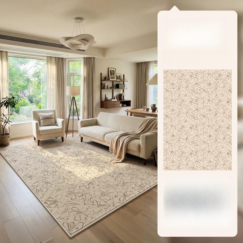 French Style Rugs for Bedroom Large Area Living Room Decoration Soft Carpet Washable Bedside Floor Mat Anti-slip Cloakroom Rug