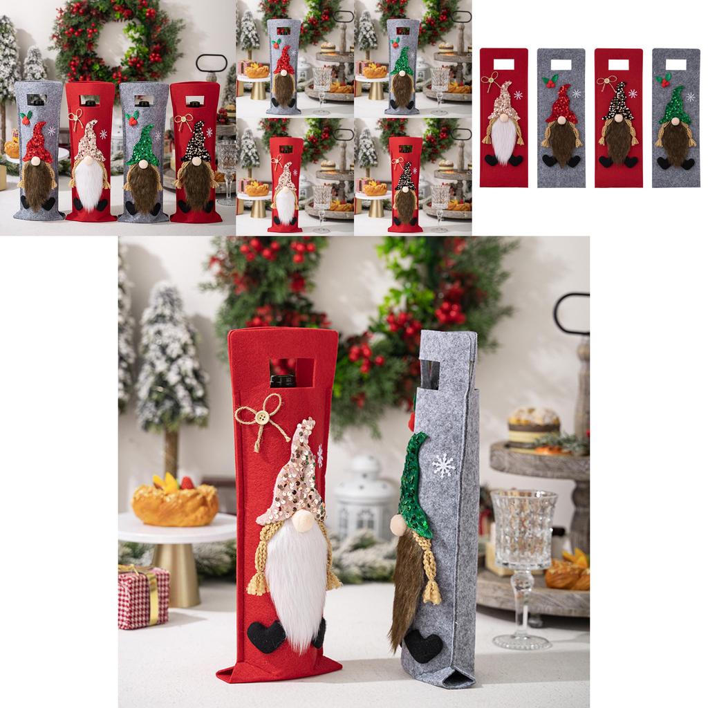 Charming Rudolph Wine Bottle Bags For Christmas Party Decorations In Various Colors
