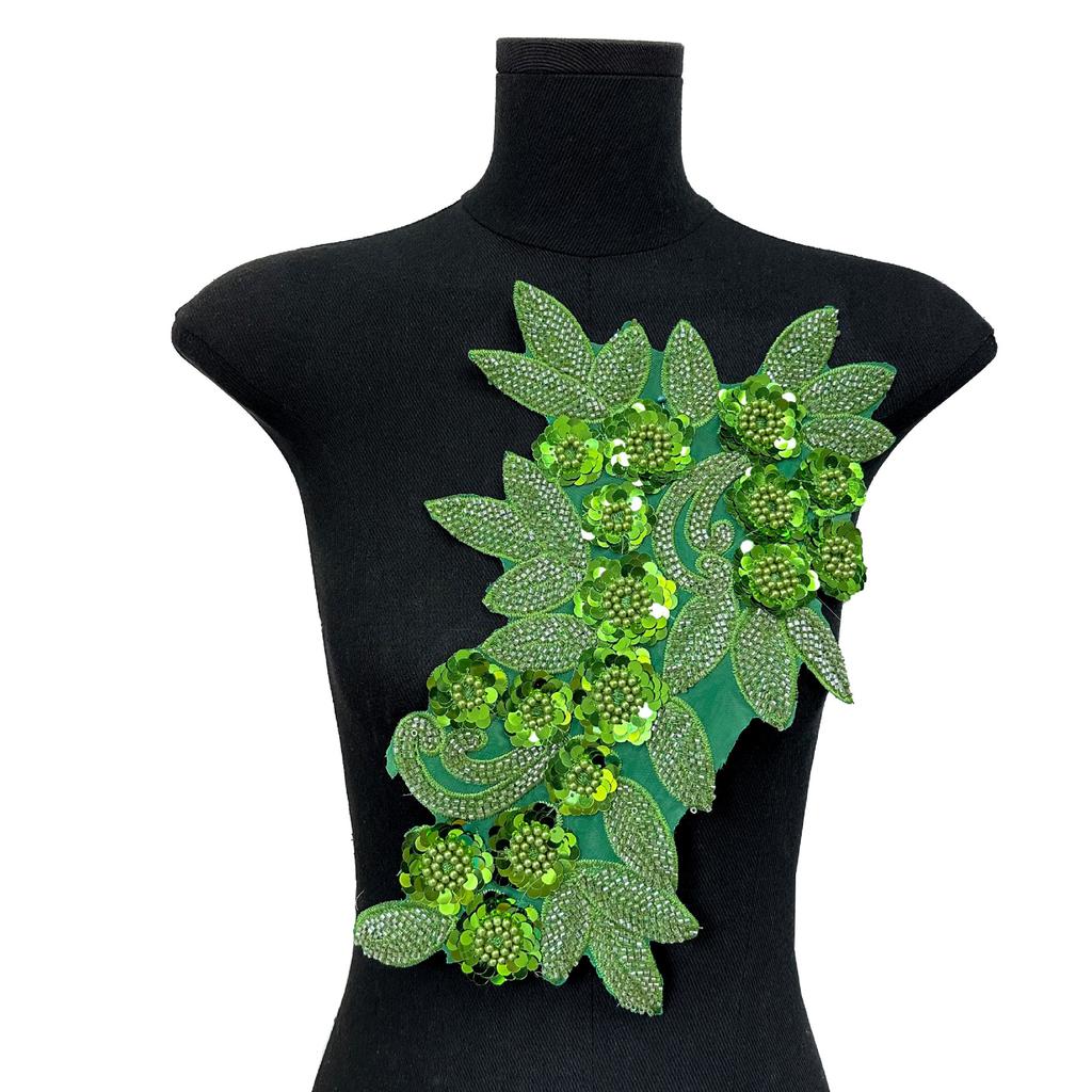 Mesh Sequin Nail Diamond Bead Embroidery Sewing Single Flower Collar Diy Decoration With Clothing Accessories Collar